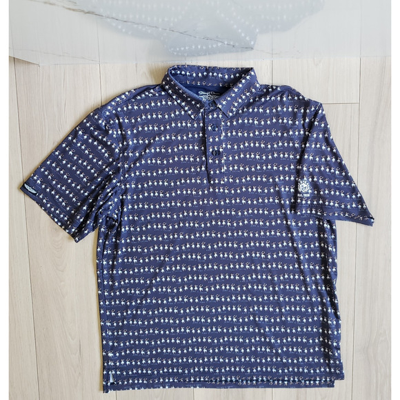 Straight Down Polo Men L Performance Golf Shirt Hula Aloha Girls River Forest CC - Picture 2 of 5